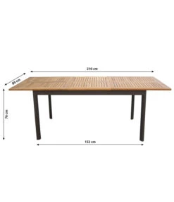 Dehner Teak-Ausziehtisch Colmar, Ca. B152-210/H76/T89 Cm -Garten Werk Zone 2785608 WE DE 001 GartenmoebelsetTischColmar