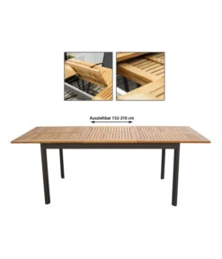 Dehner Teak-Ausziehtisch Colmar, Ca. B152-210/H76/T89 Cm -Garten Werk Zone 2785608 WE IG 001 DehnerHolztischCalais
