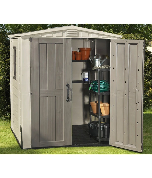 Keter Kunststoffgerätehaus Factor 6x6, Ca. B178/H208/T195,5 Cm 5 Keter Kunststoffgerätehaus Factor 6x6, Ca. B178/H208/T195,5 Cm – Bild 3