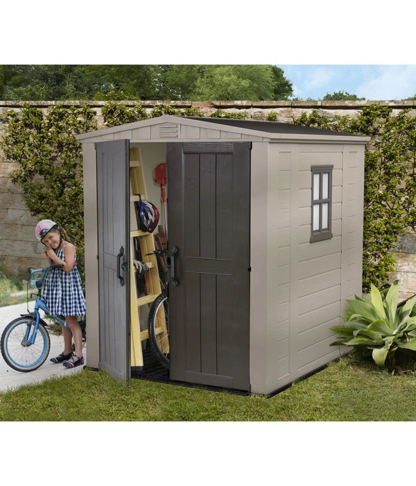 Keter Kunststoffgerätehaus Factor 6x6, Ca. B178/H208/T195,5 Cm 6 Keter Kunststoffgerätehaus Factor 6x6, Ca. B178/H208/T195,5 Cm – Bild 4