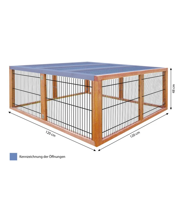 Elmato® Freilaufgehege Deluxe, Ca. B120/H48/T120 Cm 5 Elmato® Freilaufgehege Deluxe, Ca. B120/H48/T120 Cm – Bild 3