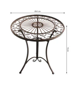 Metalltisch Antik, Ca. Ø61/H72 Cm -Garten Werk Zone 3214889 WE BG 001 Metalltischrundantik