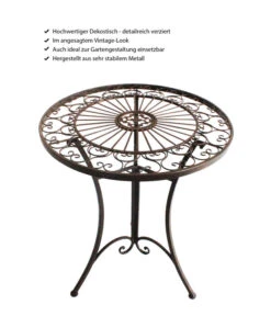 Metalltisch Antik, Ca. Ø61/H72 Cm -Garten Werk Zone 3214889 WE IG 005 Metalltischrundantik