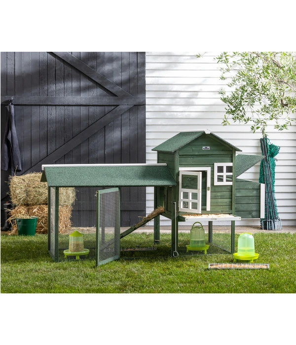 Dehner Hühnerstall Happy Farm Happy Hen, Ca. B213,5/H122/T91,5 Cm 4 Dehner Hühnerstall Happy Farm Happy Hen, Ca. B213,5/H122/T91,5 Cm – Bild 2