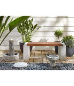 Dehner Granit-Gartenbank, Ca. B120/H45/T35 Cm, Grau/braun 5 Dehner Granit-Gartenbank, Ca. B120/H45/T35 Cm, Grau/braun -Garten Werk Zone 4071049 WE MO 001 DehnerGranit GartenbankmitWPCFlaecheSteinbankSitzbank