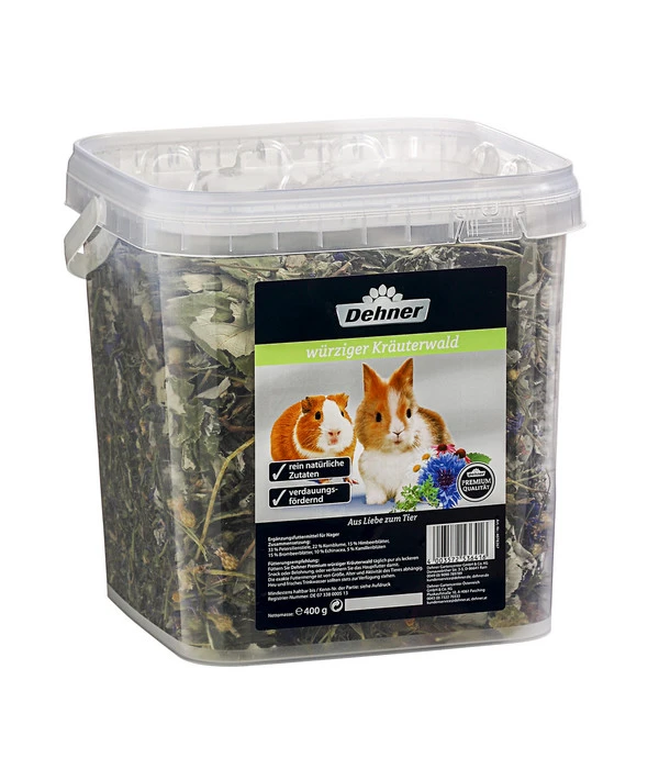 Dehner Premium Würziger Kräuterwald, Nagersnack, 400g 3 Dehner Premium Würziger Kräuterwald, Nagersnack, 400g