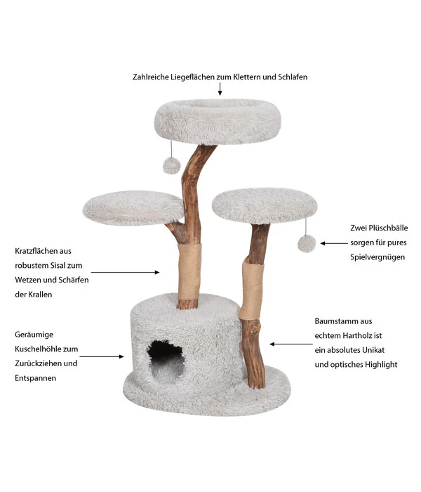 Dehner Premium Lovely Natur-Kratzbaum Aufsteigen & Abschalten, Ca. B60/H100-110/T45 Cm 4 Dehner Premium Lovely Natur-Kratzbaum Aufsteigen & Abschalten, Ca. B60/H100-110/T45 Cm – Bild 2