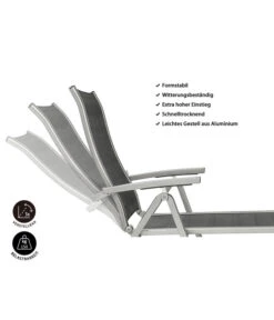 Dehner Gartenliege Chicago, Ca. B70/H72/T180 Cm 11 Dehner Gartenliege Chicago, Ca. B70/H72/T180 Cm -Garten Werk Zone 4210258 WE IG 001 DehnerGartenliegeChicago