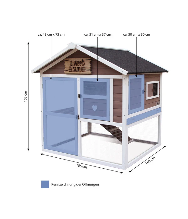 Dehner Nagerheim Happy Home Castel, Braun, Ca. B106/H108/T103 Cm 7 Dehner Nagerheim Happy Home Castel, Braun, Ca. B106/H108/T103 Cm – Bild 5