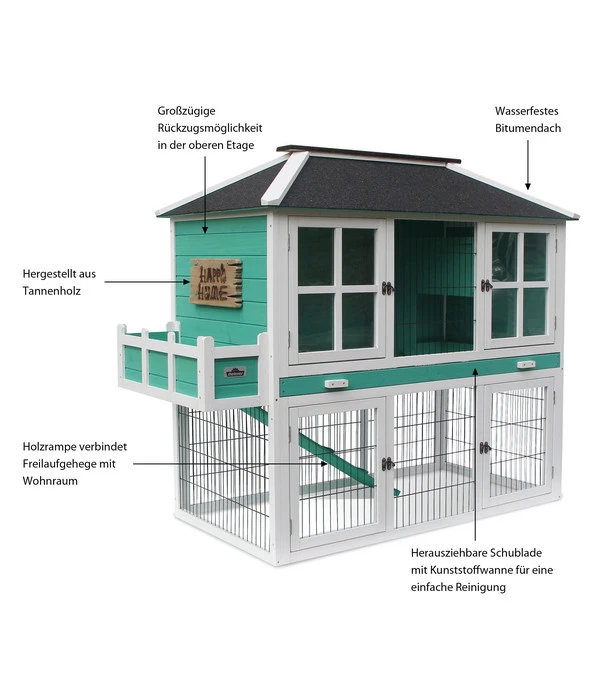 Dehner Nagerheim Happy Home Palazzo, Ca. B145/H121/T72 Cm 6 Dehner Nagerheim Happy Home Palazzo, Ca. B145/H121/T72 Cm – Bild 4