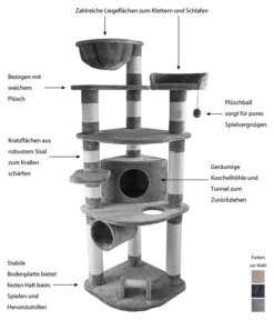 Dehner Kratzbaum Edda, Ca. B60/H180/T60 Cm 8 Dehner Kratzbaum Edda, Ca. B60/H180/T60 Cm -Garten Werk Zone 4272563 WE IG 001 DehnerMarkenqualitaetKatzenkratzbaumEddaGrau
