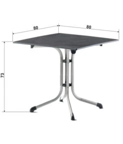 Sieger Klapptisch Boulevard Vivodur®, Ca. B80/H73/T80 Cm -Garten Werk Zone 4283859 6764286 6764294 WE FS Skizze
