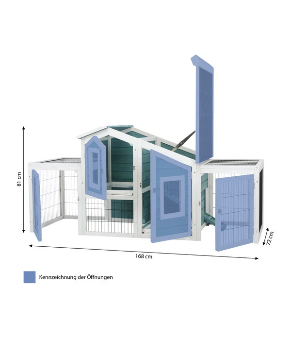 Trixie Kleintierstall Mit 2 Freiläufen, Ca. B168/H81/T72 Cm 5 Trixie Kleintierstall Mit 2 Freiläufen, Ca. B168/H81/T72 Cm – Bild 3
