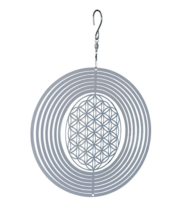 NATURE'S MELODY Windspiel Cosmo Blume Des Lebens, Ø 20 X 29,3 Cm, Silber 3 NATURE'S MELODY Windspiel Cosmo Blume Des Lebens, Ø 20 X 29,3 Cm, Silber