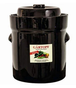 Ton-Gärtopf, Dunkelbraun Glasiert