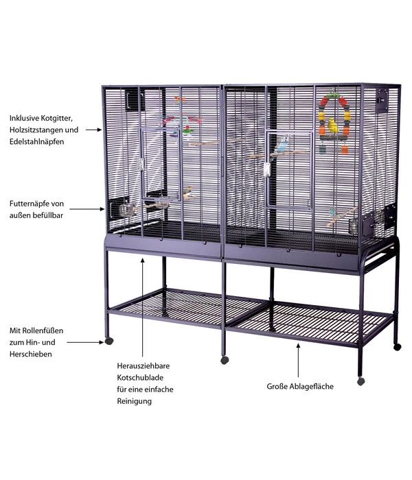 Montana Vogelvoliere Madeira Double, Antik, Ca. B165/H155/T54 Cm 4 Montana Vogelvoliere Madeira Double, Antik, Ca. B165/H155/T54 Cm – Bild 2