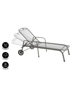 MWH Gartenliege Savoy, Ca. B81/H52/T187 Cm 10 MWH Gartenliege Savoy, Ca. B81/H52/T187 Cm -Garten Werk Zone 5312897 WE IG 001 MwhGartenliegeSavoyMetLiegeSavoyEGrau