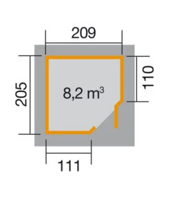 Weka Gartenhaus 229 Gr.1, Ca. B244/H217/T244 Cm 7 Weka Gartenhaus 229 Gr.1, Ca. B244/H217/T244 Cm -Garten Werk Zone 5339833 WE DE 001 WekaEckGartenhausQuinta1