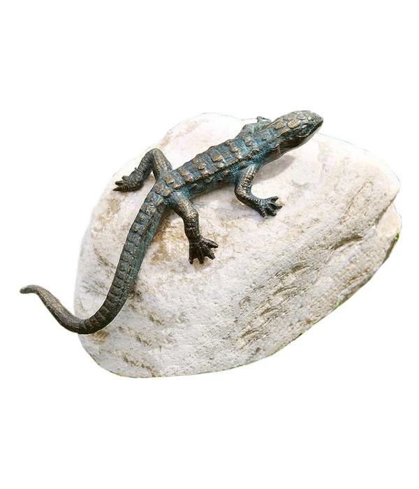 Rottenecker Bronzefigur Eidechse Auf Flusskiesel 3 Rottenecker Bronzefigur Eidechse Auf Flusskiesel