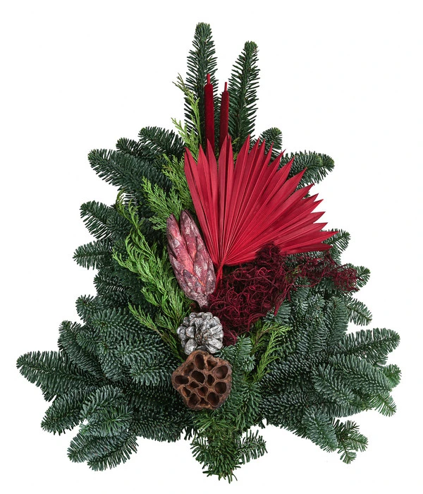 Grabstrauß, Dreieckig, Rot, Ca. B60/H12/T45 Cm 3 Grabstrauß, Dreieckig, Rot, Ca. B60/H12/T45 Cm