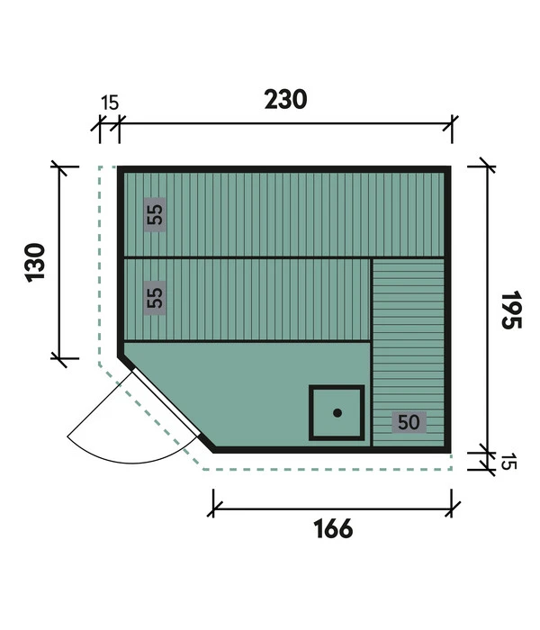 Wolff Finnhaus Innensauna De Luxe Medea, Ca. B245/H202/T210 Cm 5 Wolff Finnhaus Innensauna De Luxe Medea, Ca. B245/H202/T210 Cm – Bild 3