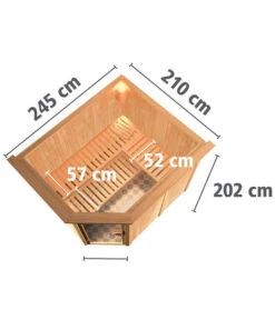 Wolff Finnhaus Innensauna De Luxe Medea, Ca. B245/H202/T210 Cm 16 Wolff Finnhaus Innensauna De Luxe Medea, Ca. B245/H202/T210 Cm -Garten Werk Zone 6618854 WE BG 002 FinnhausInnensaunadeluxeMedea