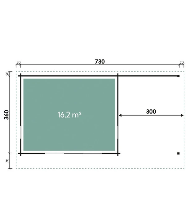 Wolff Finnhaus Gartenhaus Trondheim 70-D, Inkl. Seitendach Rechts 4 Wolff Finnhaus Gartenhaus Trondheim 70-D, Inkl. Seitendach Rechts – Bild 2