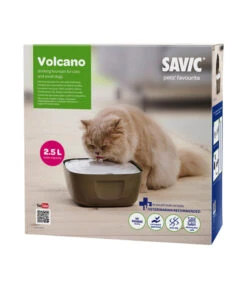 SAVIC Trinkbrunnen Volcano, Weiß/grau, Ca. B25/H11/T25 Cm