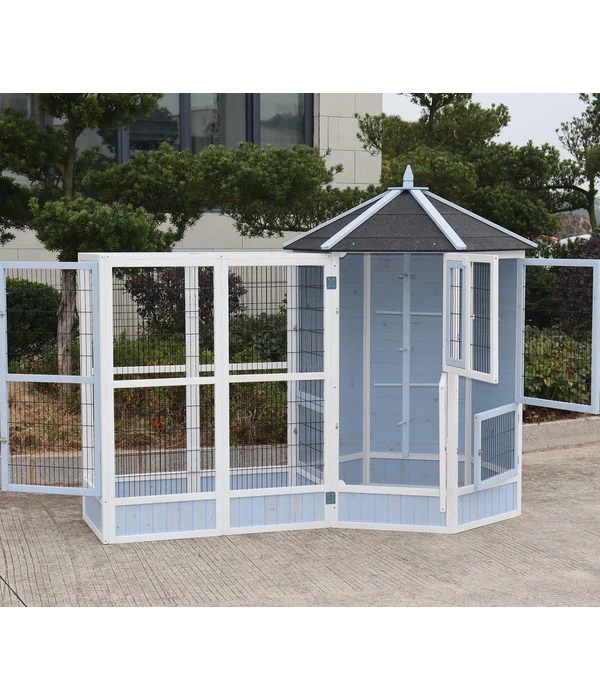 Dehner Vogelvoliere Santorini, Weiß/blau, Ca. Ø132/H180 Cm 6 Dehner Vogelvoliere Santorini, Weiß/blau, Ca. Ø132/H180 Cm – Bild 4