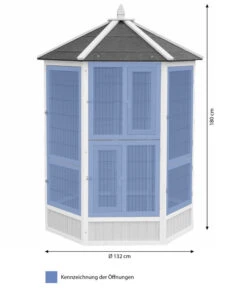 Dehner Vogelvoliere Santorini, Weiß/blau, Ca. Ø132/H180 Cm 25 Dehner Vogelvoliere Santorini, Weiß/blau, Ca. Ø132/H180 Cm -Garten Werk Zone 6640585 6941058 WE BG 001 MQVoliereSantoriniHellblauWeissGraustufe
