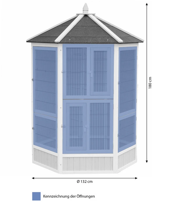 Dehner Vogelvoliere Santorini, Weiß/blau, Ca. Ø132/H180 Cm 13 Dehner Vogelvoliere Santorini, Weiß/blau, Ca. Ø132/H180 Cm – Bild 11