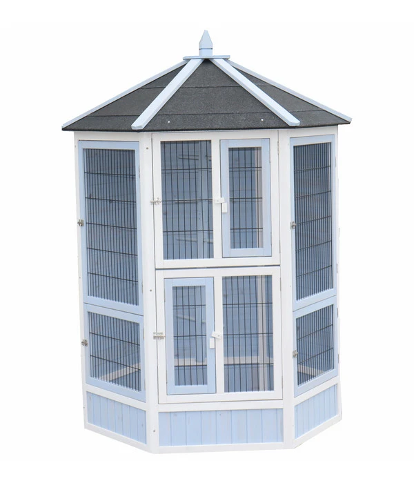 Dehner Vogelvoliere Santorini, Weiß/blau, Ca. Ø132/H180 Cm 3 Dehner Vogelvoliere Santorini, Weiß/blau, Ca. Ø132/H180 Cm