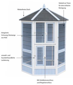 Dehner Vogelvoliere Santorini, Weiß/blau, Ca. Ø132/H180 Cm 24 Dehner Vogelvoliere Santorini, Weiß/blau, Ca. Ø132/H180 Cm -Garten Werk Zone 6640585 WE IG 003 MQVoliereSantoriniHellblauWeiss
