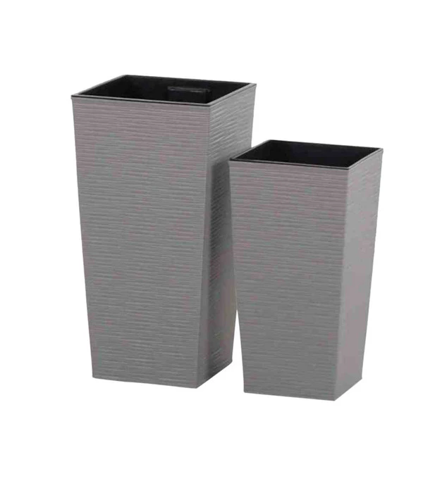 Siena Garden Kunststoff-Topf-Set ECO Nizza, Konisch, Grau, Ca. B25/H46,5/T25 & B30/H57/T30 Cm, 2-teilig 3 Siena Garden Kunststoff-Topf-Set ECO Nizza, Konisch, Grau, Ca. B25/H46,5/T25 & B30/H57/T30 Cm, 2-teilig