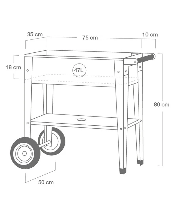 Herstera Hochbeet Barcelona Liso, Ca. B75/H80/T35 Cm 6 Herstera Hochbeet Barcelona Liso, Ca. B75/H80/T35 Cm – Bild 4