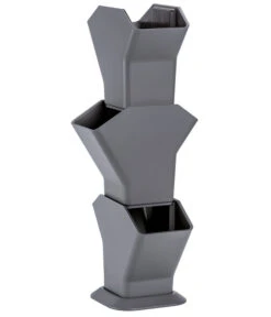 Kunststoff-Pflanzbaum-Set, Grau, Ca. B31,3/H77,3/31,3 Cm