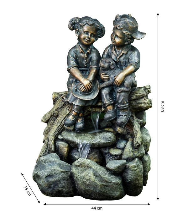 Dehner Polyresin-Gartenbrunnen Friends, Ca. B44/H68/T35 Cm 5 Dehner Polyresin-Gartenbrunnen Friends, Ca. B44/H68/T35 Cm – Bild 3
