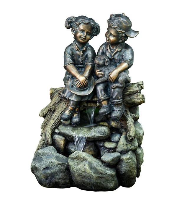 Dehner Polyresin-Gartenbrunnen Friends, Ca. B44/H68/T35 Cm 3 Dehner Polyresin-Gartenbrunnen Friends, Ca. B44/H68/T35 Cm