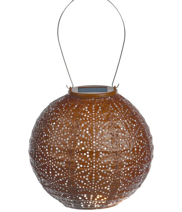 Lumiz Solar-Lampion Round Sashiko Copper, Ca. Ø20/H18 Cm 3 Lumiz Solar-Lampion Round Sashiko Copper, Ca. Ø20/H18 Cm