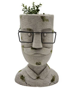 Dehner Magnesia-Topf Kopf Mit Brille, Ca. H34 Cm