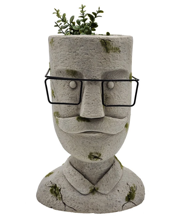 Dehner Magnesia-Topf Kopf Mit Brille, Ca. H34 Cm 3 Dehner Magnesia-Topf Kopf Mit Brille, Ca. H34 Cm