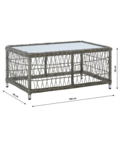 Dehner Geflechtlounge Santos, 4-teilig 22 Dehner Geflechtlounge Santos, 4-teilig -Garten Werk Zone 6875074 WE BG 003 LoungeSantosNEU