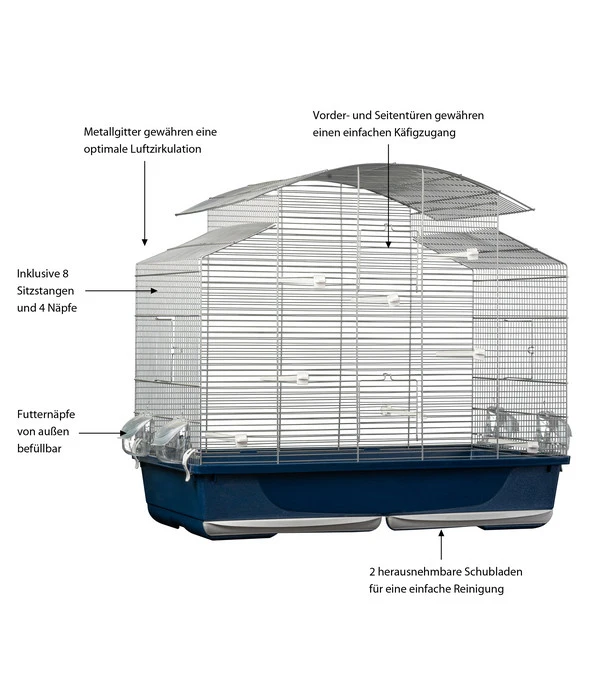 Dehner Lieblinge Vogelkäfig Phoenix 80, Ca. B79/H73/T45 Cm 4 Dehner Lieblinge Vogelkäfig Phoenix 80, Ca. B79/H73/T45 Cm – Bild 2