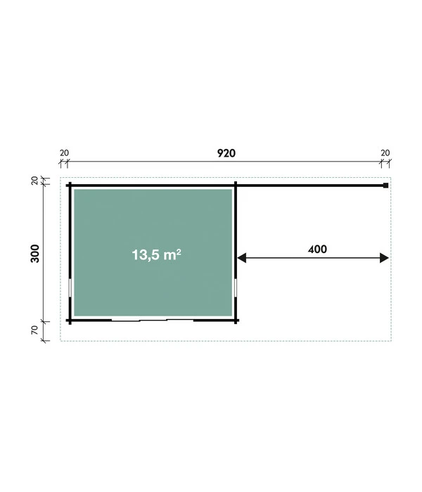 Wolff Finnhaus Gartenhaus Trondheim 70-D, Inkl. Lounge 400 Rechts, Ca. B960/H256/T390 Cm 5 Wolff Finnhaus Gartenhaus Trondheim 70-D, Inkl. Lounge 400 Rechts, Ca. B960/H256/T390 Cm – Bild 3