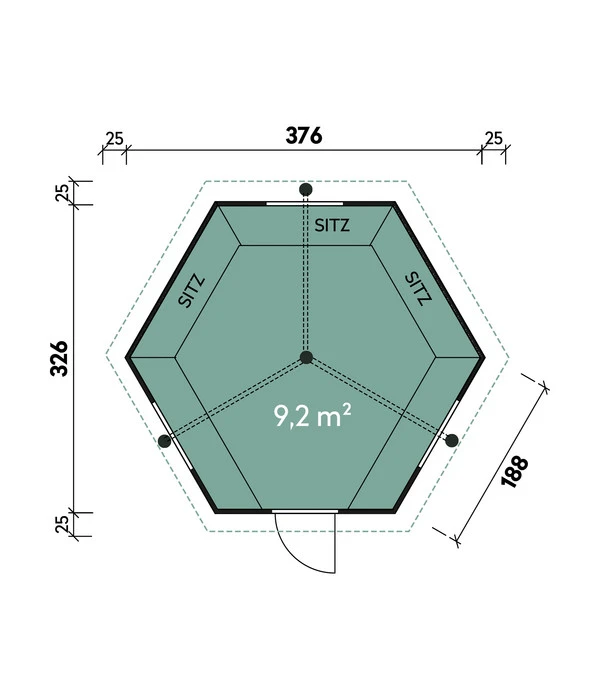 Wolff Finnhaus Gartenhaus Grillkota Basic 9, Ca. B426/H330/T376 Cm 5 Wolff Finnhaus Gartenhaus Grillkota Basic 9, Ca. B426/H330/T376 Cm – Bild 3