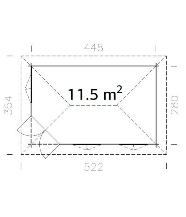 Palmako Pavillon Melanie, Ca. B522/H311/T354 Cm 5 Palmako Pavillon Melanie, Ca. B522/H311/T354 Cm – Bild 3